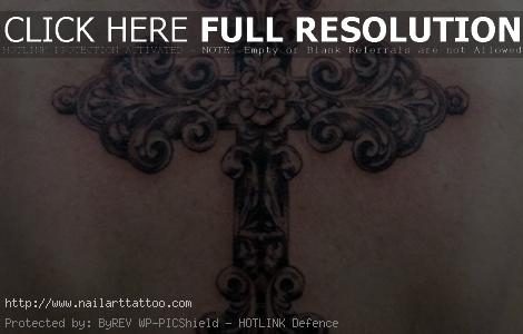 awesome cross tattoos for back