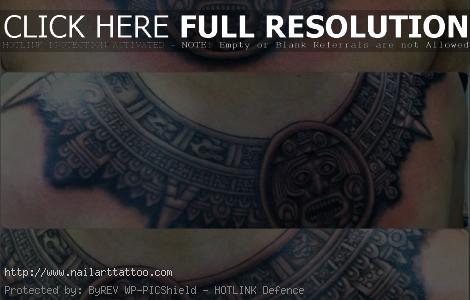 aztec calendar tattoo chest