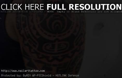 aztec tribal tattoo on shoulder