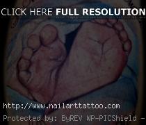 baby feet tattoos on shoulder