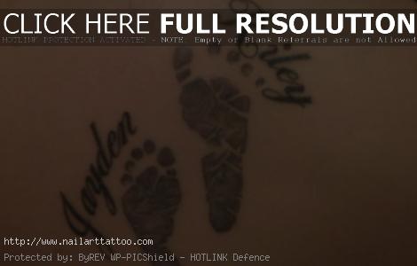 baby foot tattoo on men