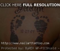 baby foot tattoos with flowers