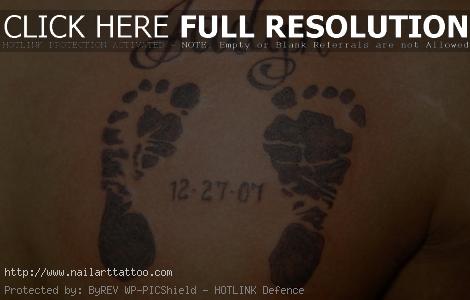 baby foot tattoos with flowers