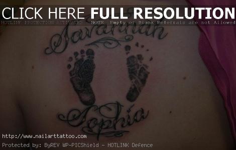 baby footprint tattoo on foot