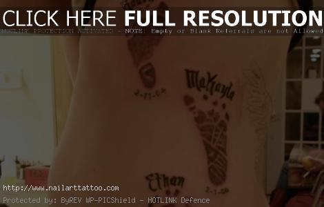 baby footprint tattoo on ribs