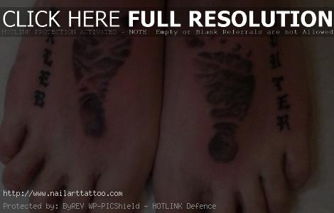 baby footprint tattoos on feet