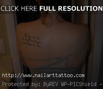 back shoulder tattoos sayings