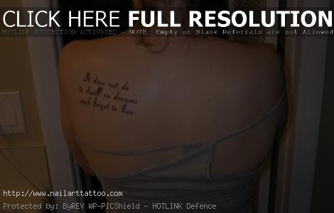 back shoulder tattoos sayings