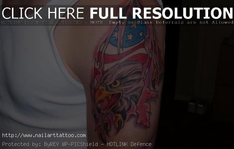 bald eagle tattoos with american flag