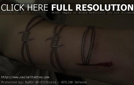 barb wire tattoos on wrist