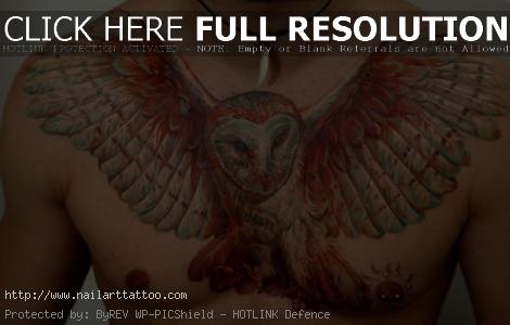 barn owl tattoo chest