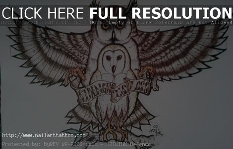 barn owl tattoo sketch