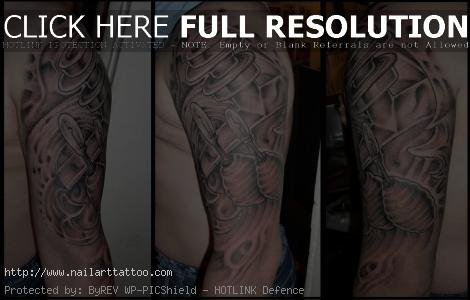 biomechanical tattoo designs half sleeve