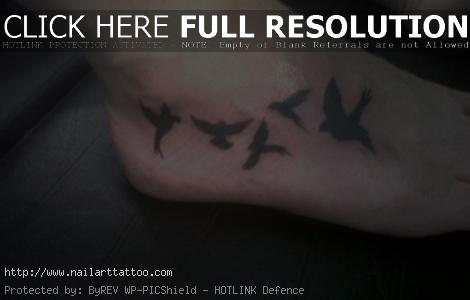 bird silhouette tattoo on foot