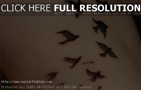 birds flying tattoo design