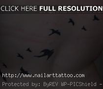 birds flying tattoo on wrist