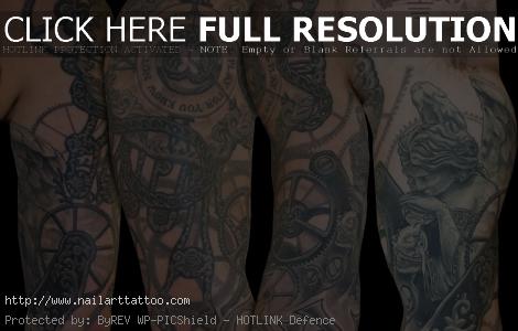 black and grey flower tattoos for men