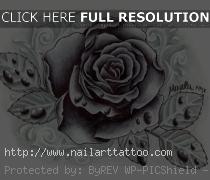 black and grey rose tattoo drawing