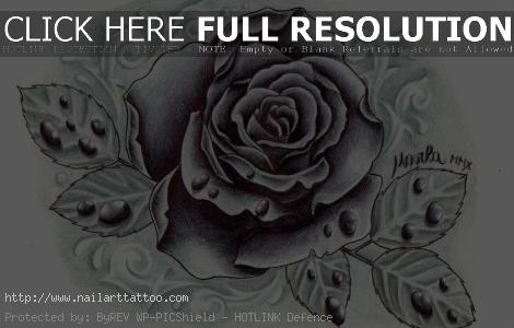 black and grey rose tattoo drawing