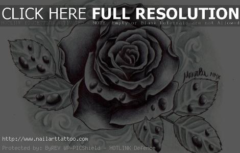 black and grey rose tattoo drawing