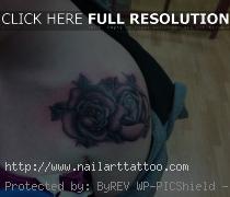 black and grey rose tattoo shoulder