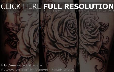 black and grey rose tattoos for men