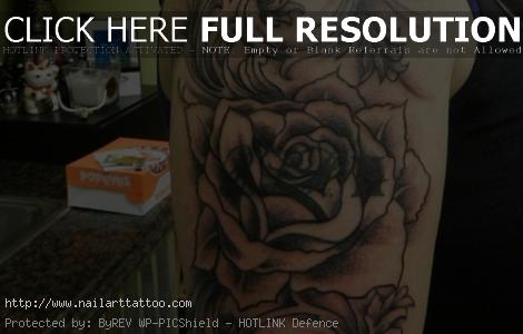 black and grey rose tattoos for women