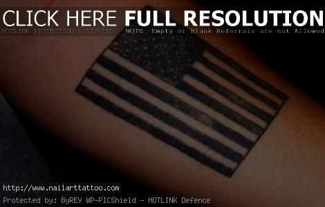 black and white american flag tattoo