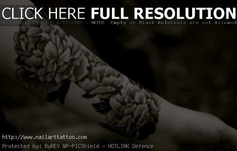 black and white flower tattoos for girls