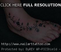 black and white flower tattoos on foot