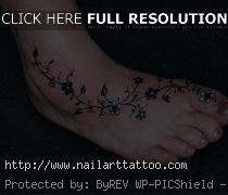 black and white flower tattoos on foot