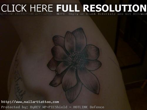 Flower Tattoo Black And White Shoulder