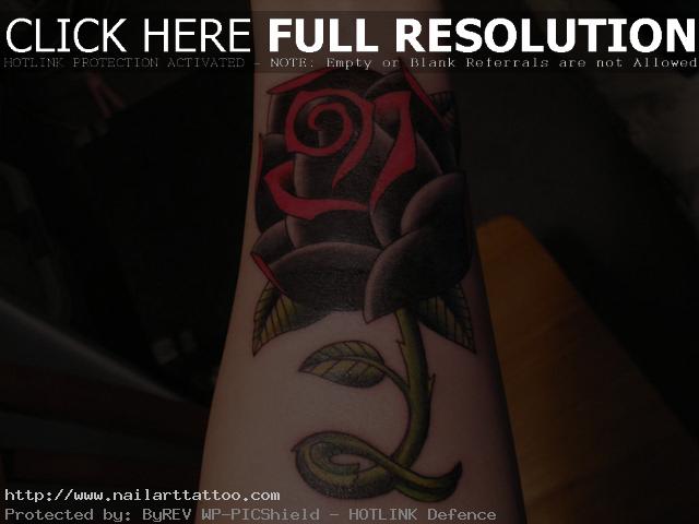 Black And White Rose Hand Tattoo