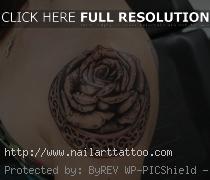 black and white rose tattoos for girls