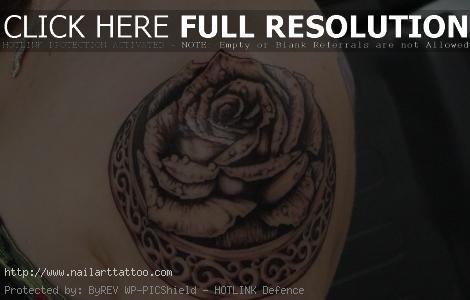 black and white rose tattoos for girls