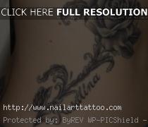 black and white rose tattoos on hip