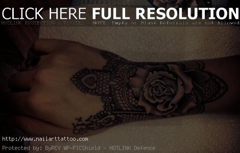 black and white rose tattoos on wrist