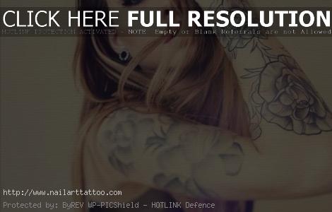 black and white sleeve tattoos girls