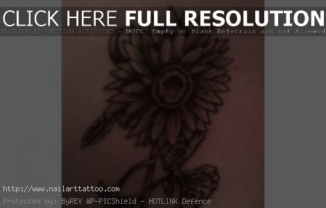 black and white sunflower tattoo designs