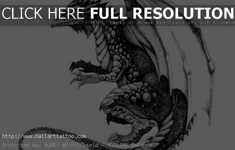 black and white tattoo designs dragon