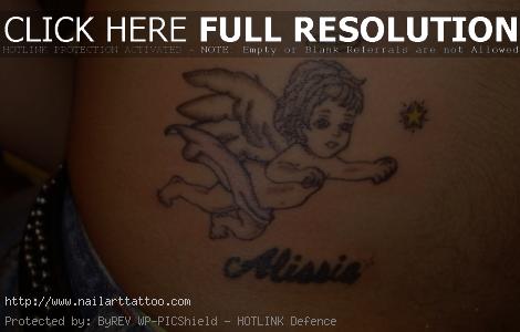 black baby angels tattoos