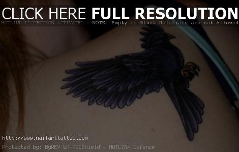 black bird tattoos on back