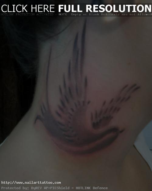 black bird tattoos on neck