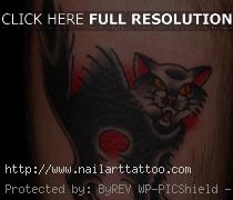 black cat tattoo traditional
