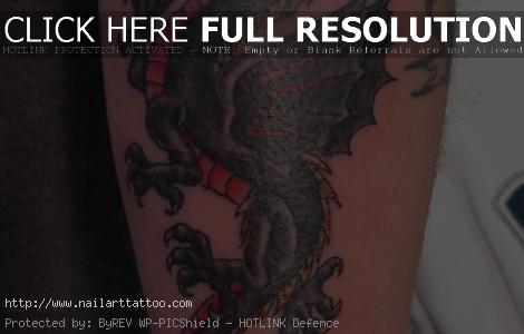 black dragon tattoo on arm