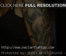 black flower tattoo sleeve