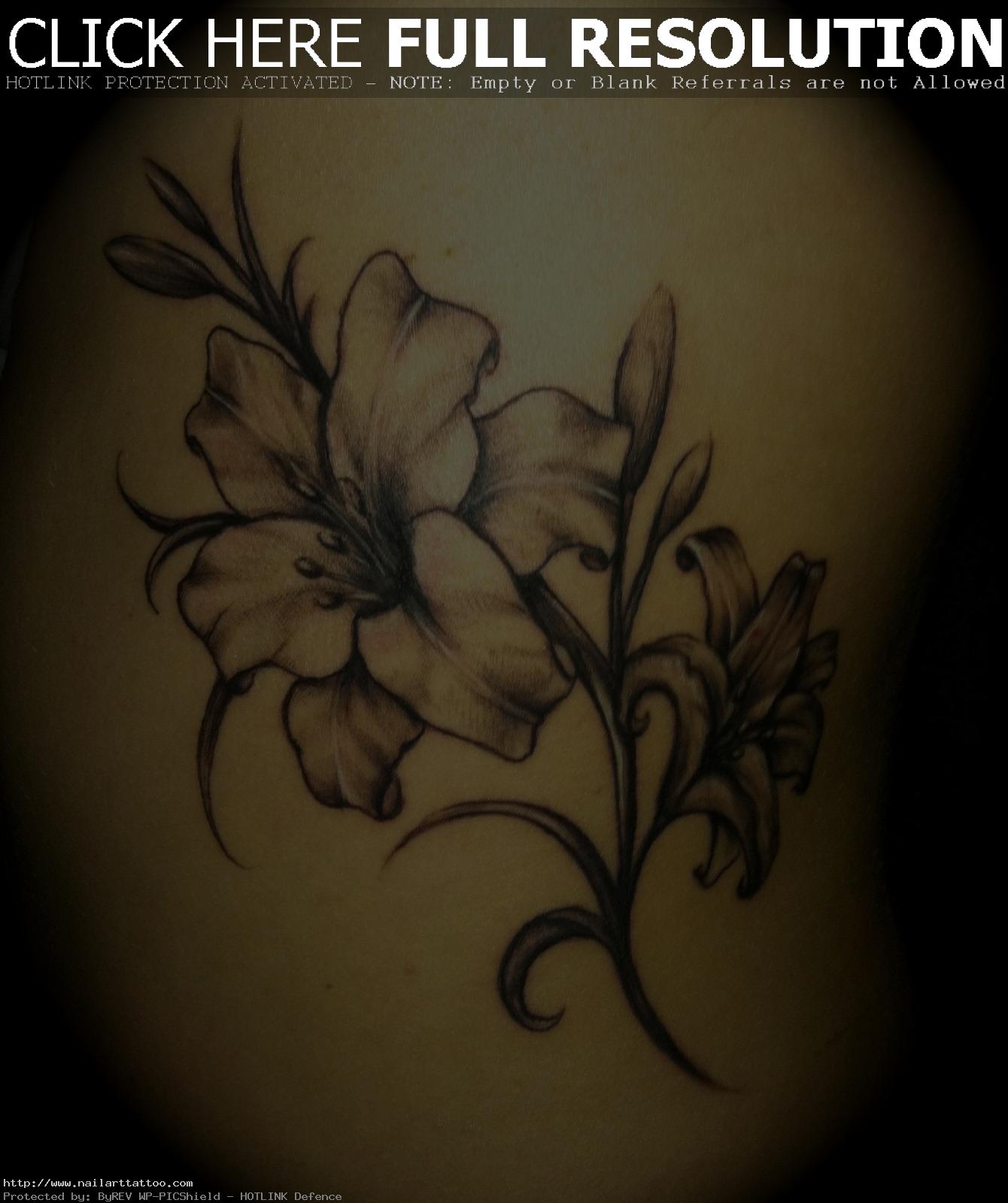 black flower tattoo