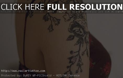 black flower tattoos for women