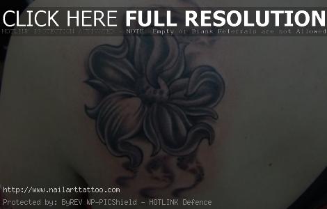 black flower tattoos girls