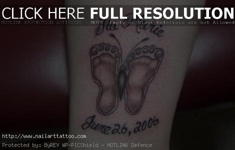 butterfly baby foot tattoo